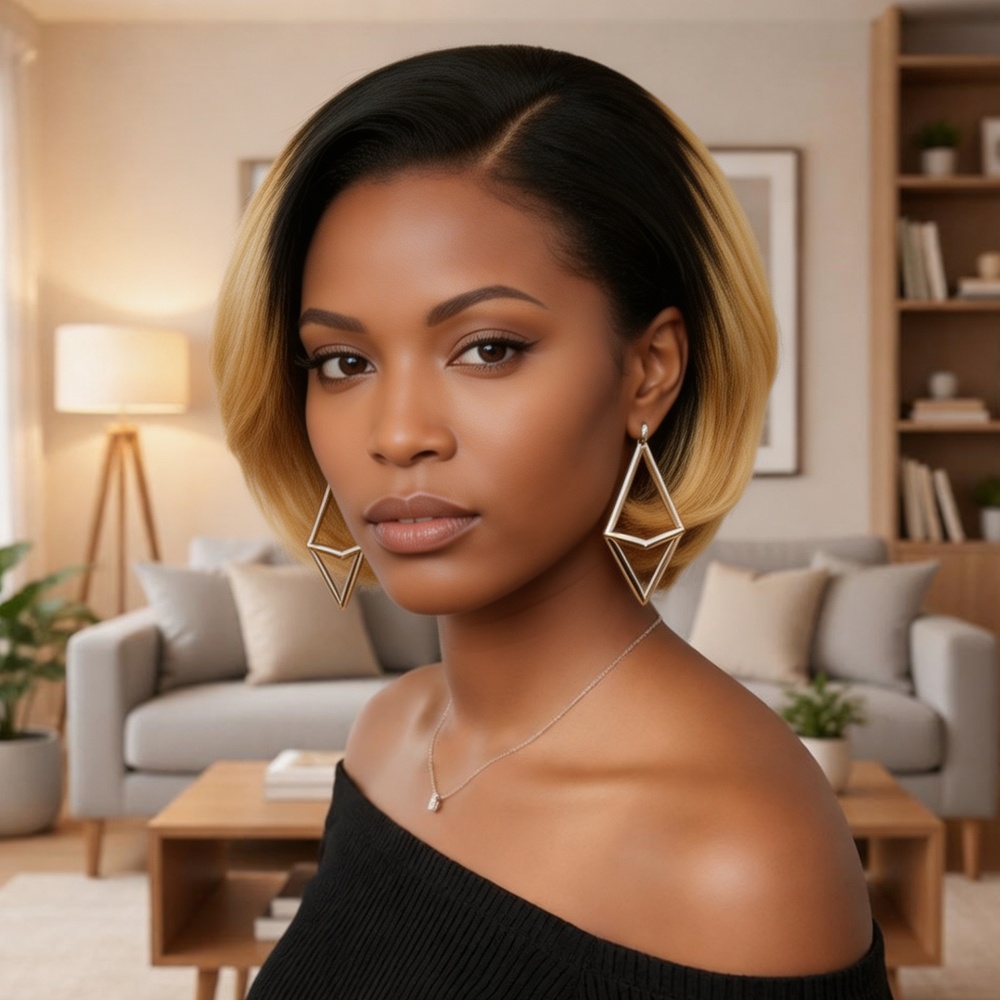 Glueless Wear And Go Human Hair Wig - Wig Rambut Manusia Bob Pendek 8