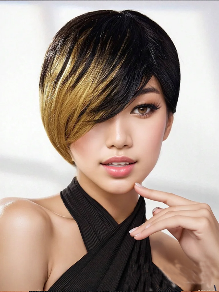 Short Pixie Cut Wig Human Hair Cheap - Wig Pixie Cut pendek, Wig rambut