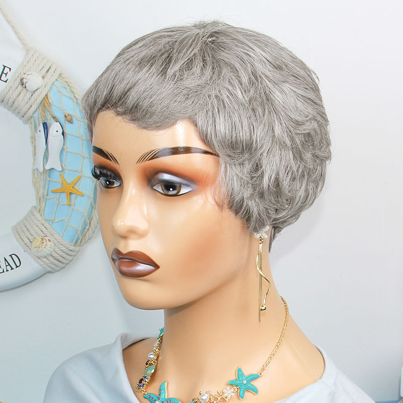 Short Pixie Cut Wig Human Hair Cheap - Wig Rambut Manusia Lurus Pendek Berwarna