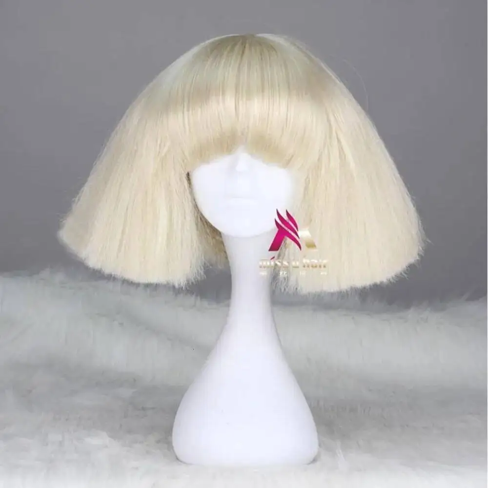 Synthetic Wigs - Wig Lady Gaga berwarna hitam, pirang,