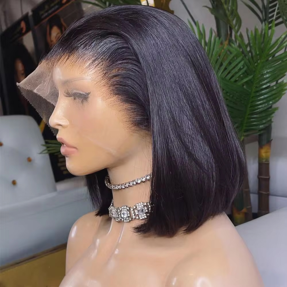 Pre Parted 13X4 Lace Front Bob Wig - Wig rambut manusia dengan kepadatan 250,