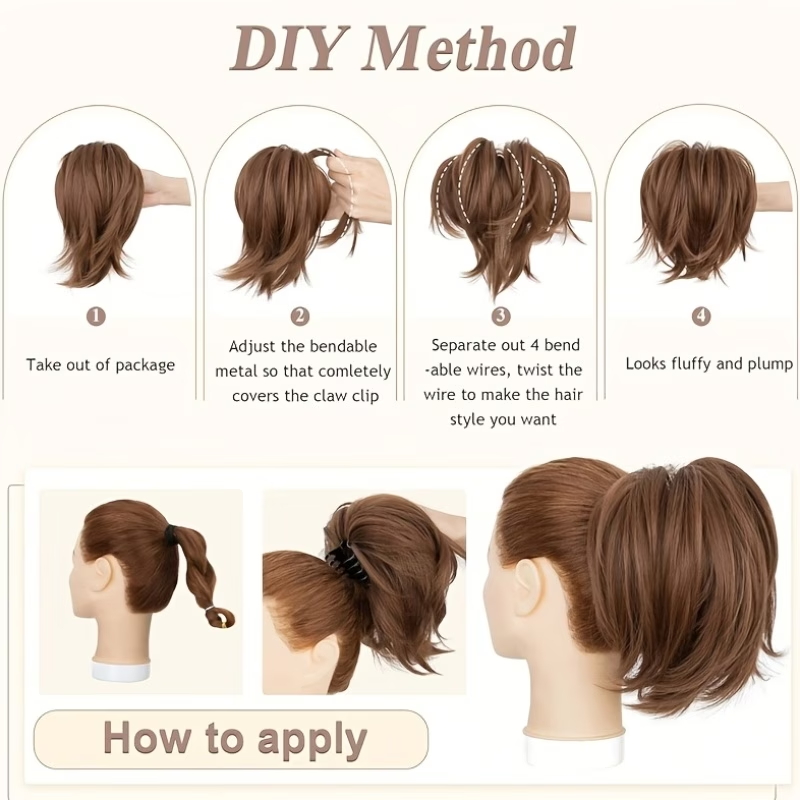 Ekstensi Rambut Ekor Kuda deng - Claw Clip Messy Bun Hair Piece ulasan dan harga