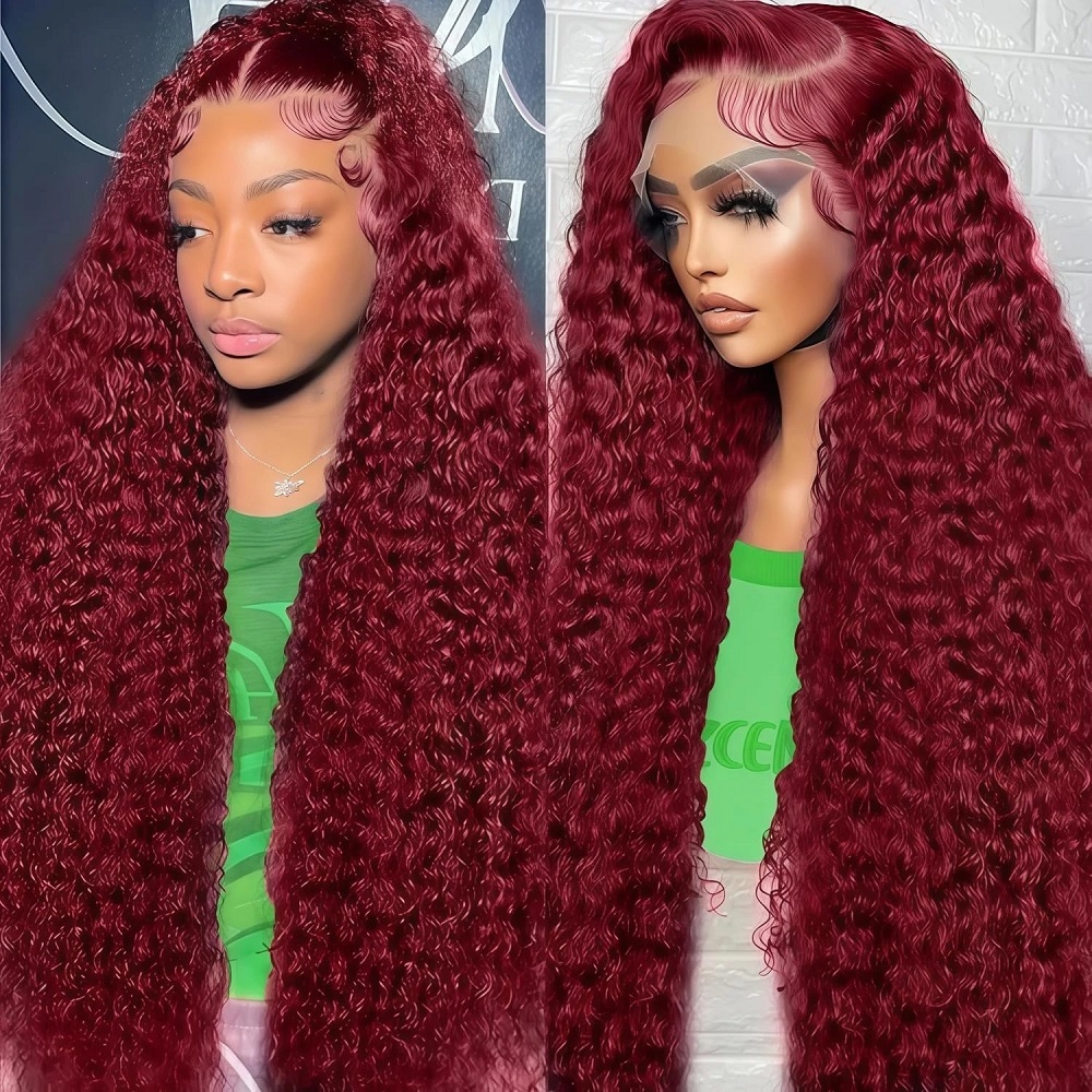Wig rambut manusia warna burgu - Lace Front Wigs ulasan dan harga