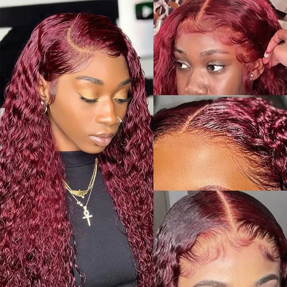 Wig rambut manusia warna burgu - Lace Front Wigs ulasan dan harga