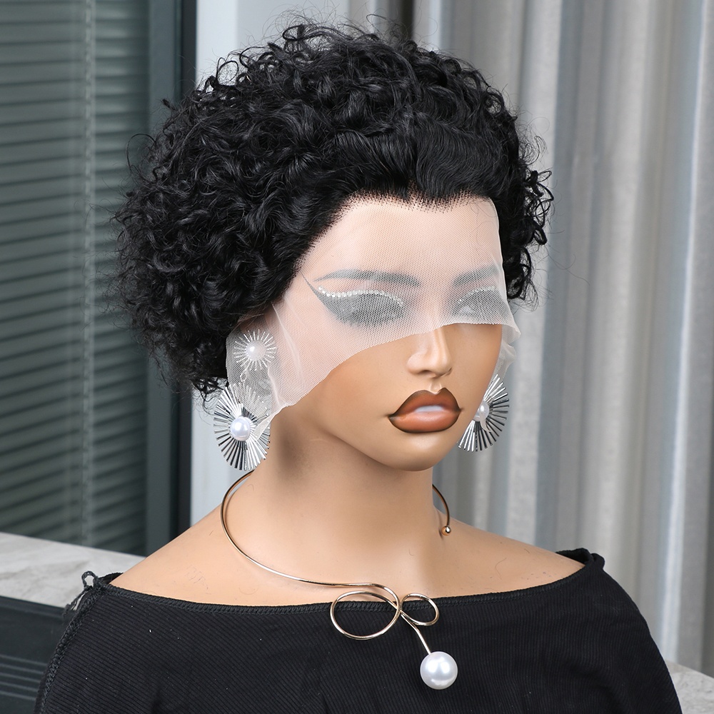 Wig Pixie Cut Rambut Asli 13x4 - Short Pixie Cut Wig Human Hair Cheap ulasan dan harga