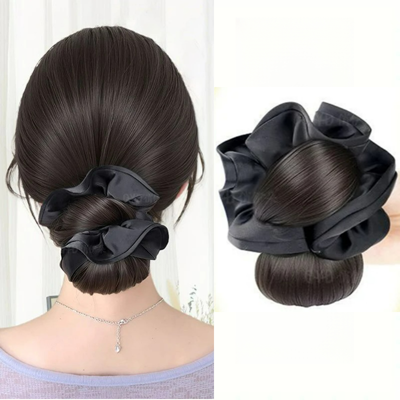 Ikat Rambut Sintetis Satin Bar - Claw Clip Messy Bun Hair Piece ulasan dan harga