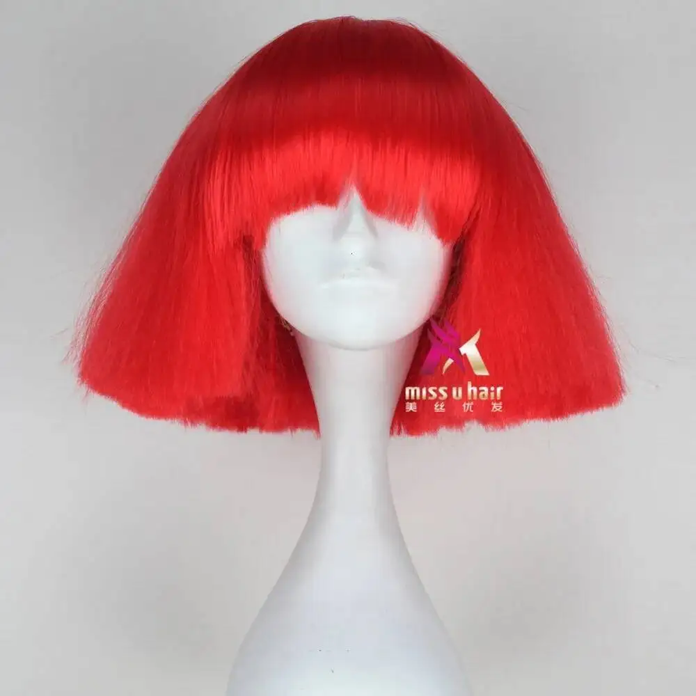Wig Lady Gaga berwarna hitam,  - Synthetic Wigs ulasan dan harga