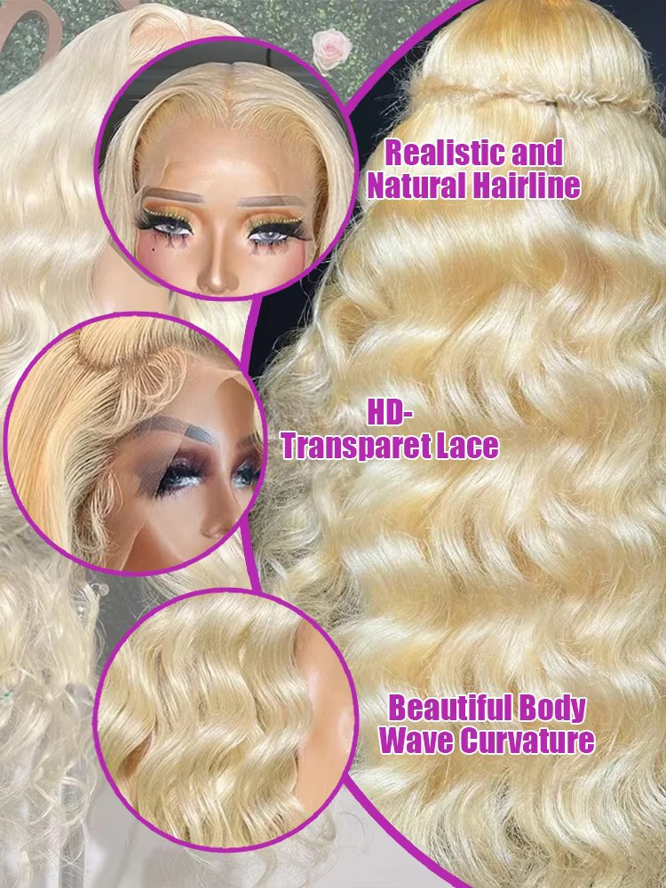 Wig Lace Front Body Wave 613 H - 613 Blonde Body Wave Lace Front Wig ulasan dan harga