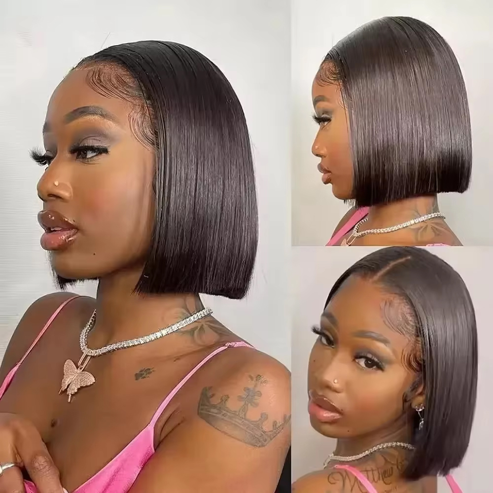 Wig rambut manusia dengan kepa - Pre Parted 13X4 Lace Front Bob Wig ulasan dan harga